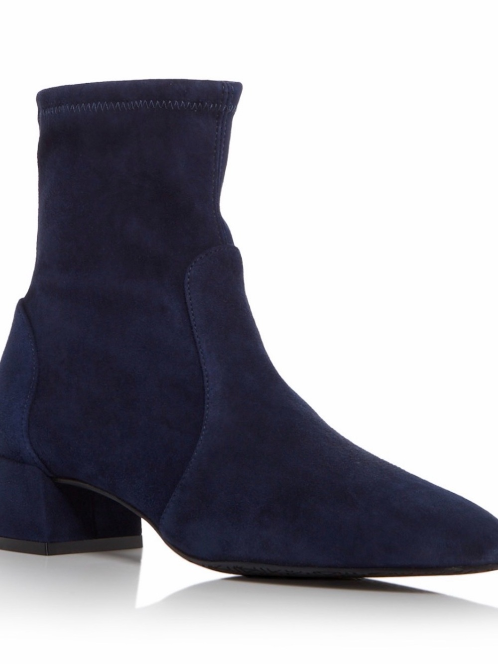 Stuart Weitzman Navy Maeve Block Heel Booties - New in Box / Sold Out Online
